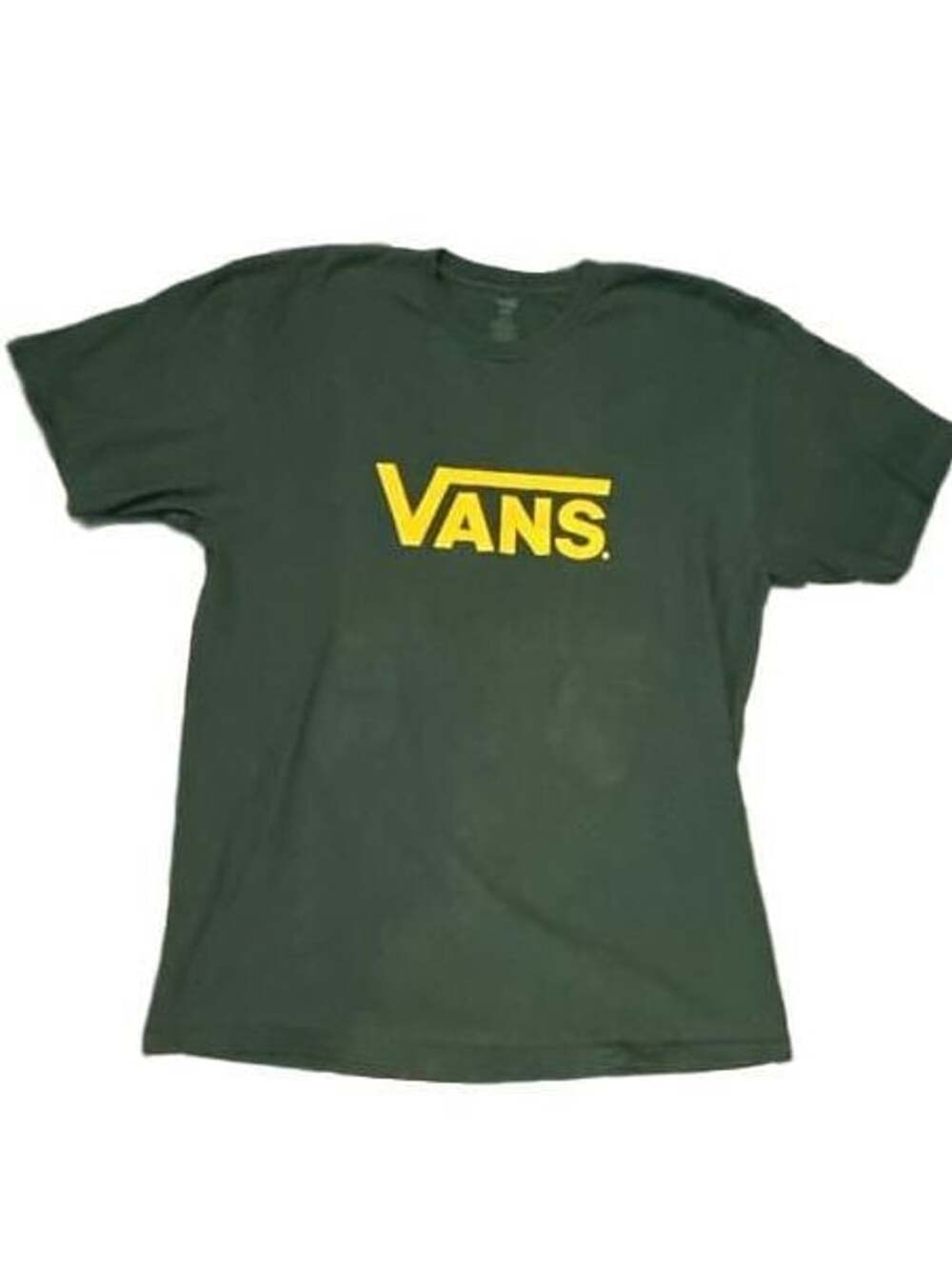 Vans T-Shirt Size XL Green Yellow Logo Graphic Short Sleeve